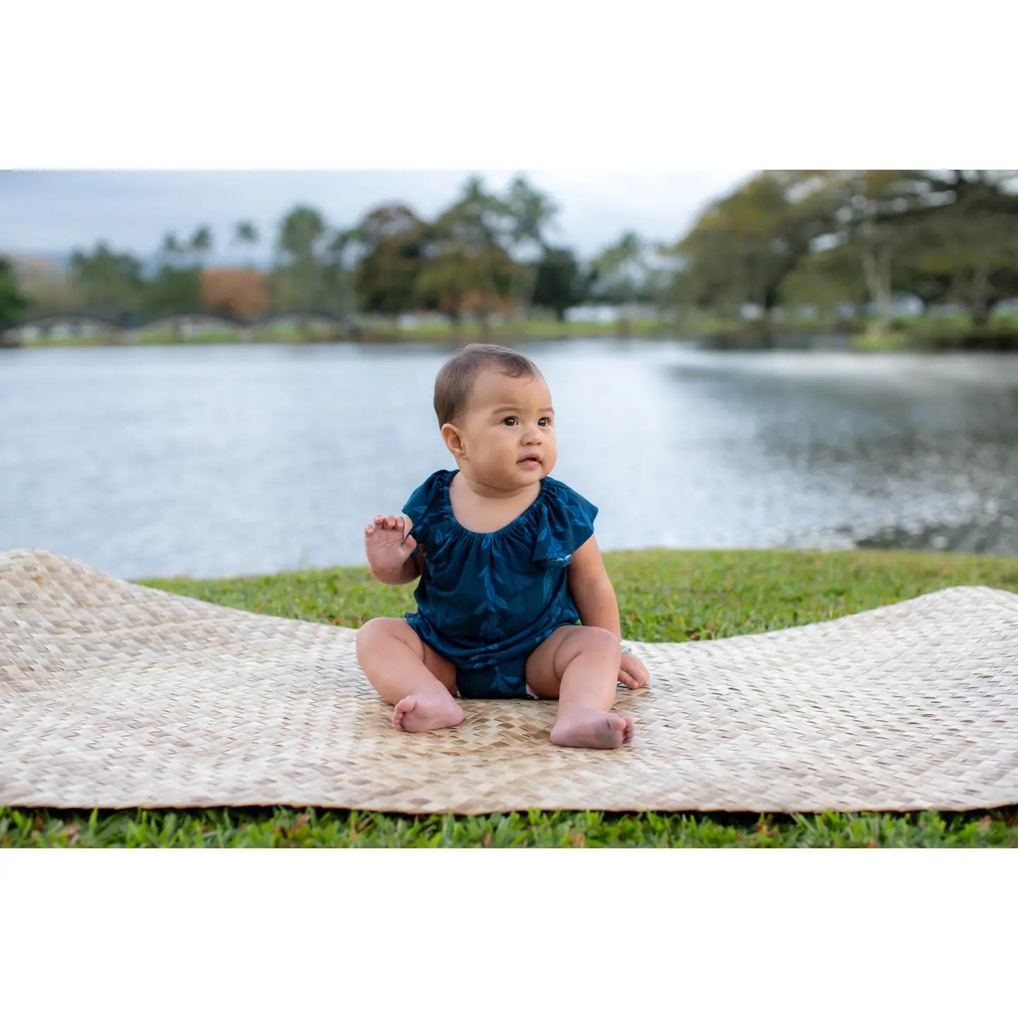 Blue Maile Strands Flutter Romper