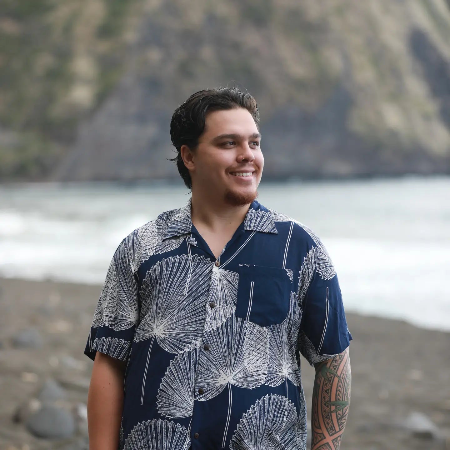 Men's Rayon Loulu Palm Leaf Print Hawaiian Shirts