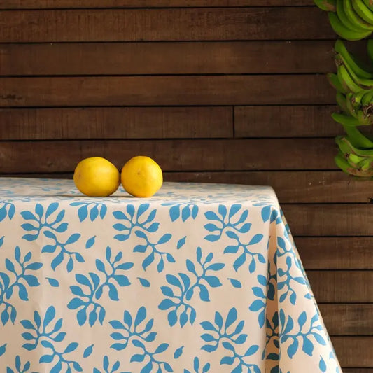 Handprinted Cotton Tablecloth – Karisi Botanical Print