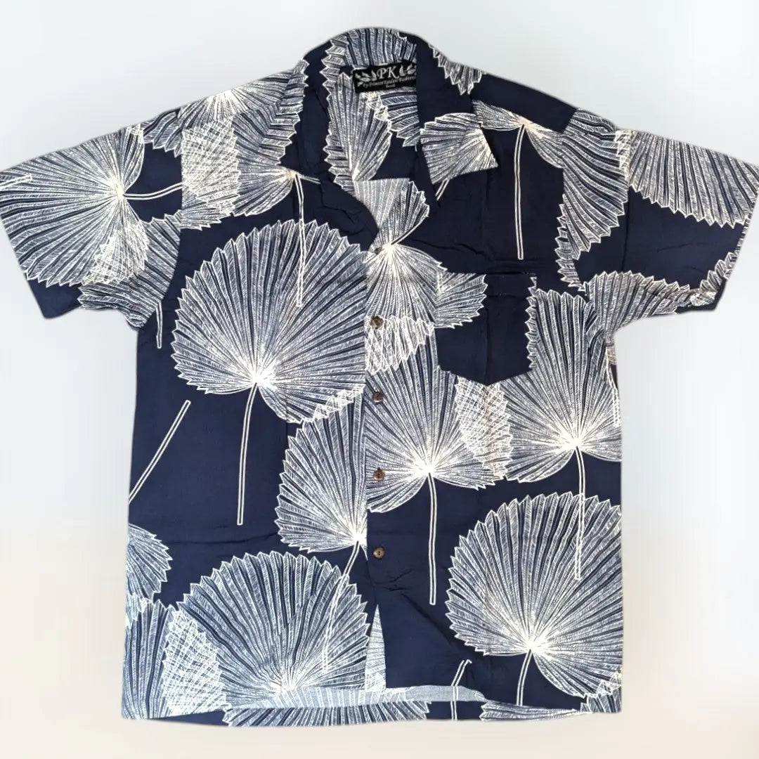 Men's Rayon Loulu Palm Leaf Print Hawaiian Shirts