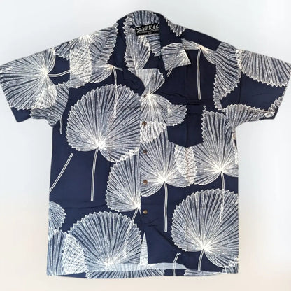Men's Rayon Loulu Palm Leaf Print Hawaiian Shirts