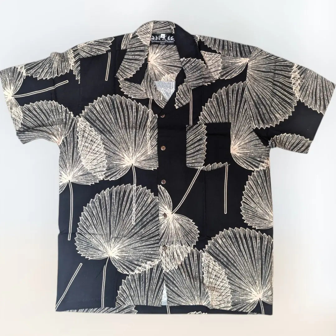 Men's Rayon Loulu Palm Leaf Print Hawaiian Shirts