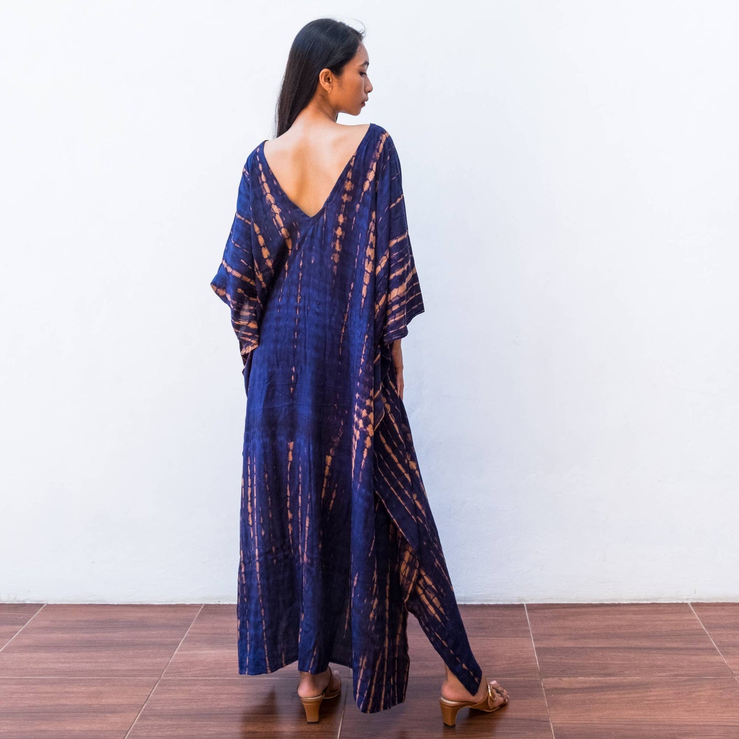 Tie Dye Kaftan Dress (Navy) - Sun Dress Beach Resort Wear