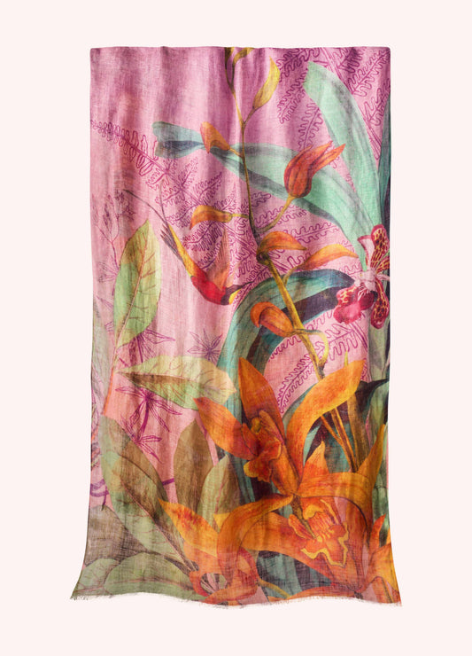 Linen/Cotton Scarf - Botany Bliss - Lavender