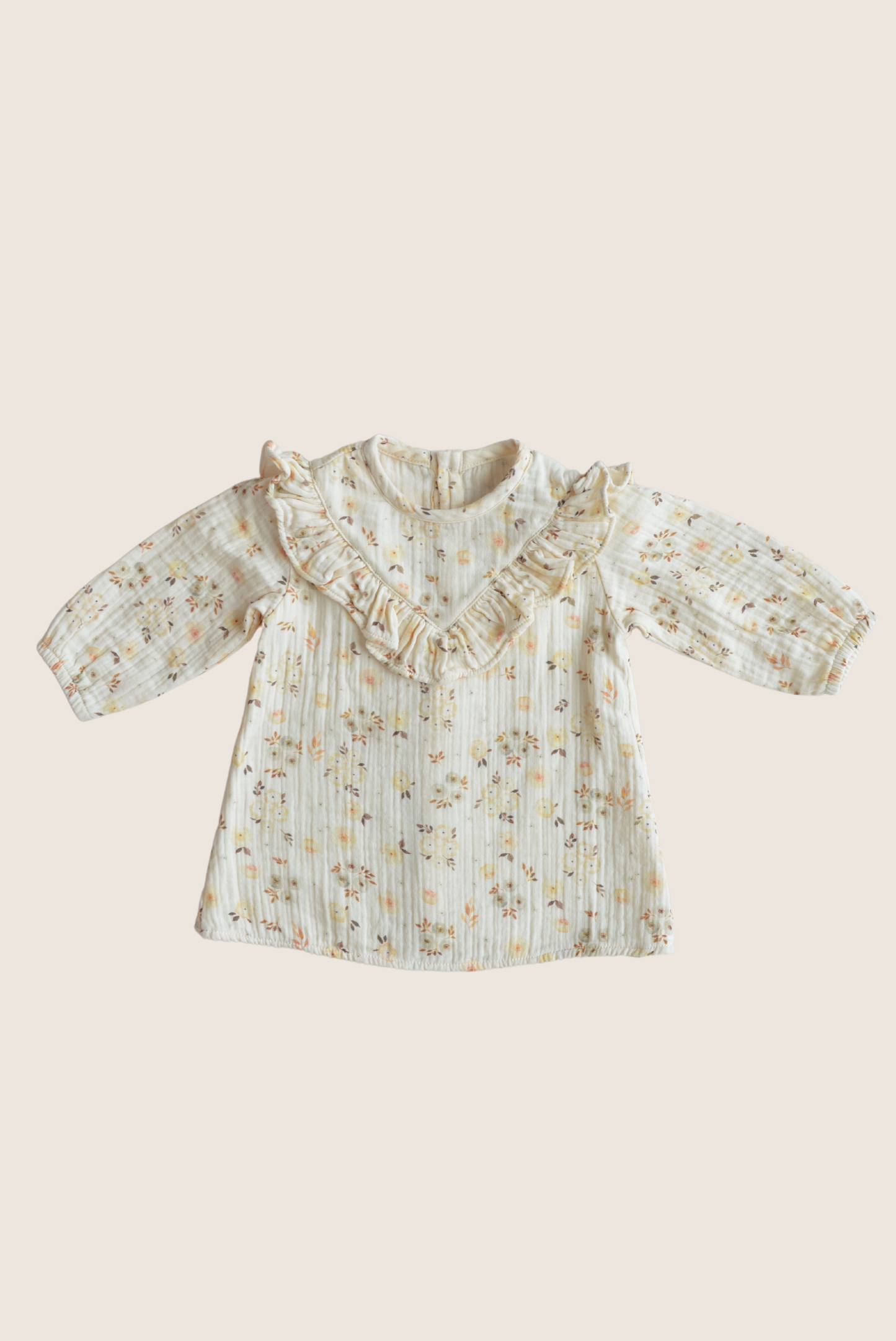 Baby / kids 100% cotton muslin blouse flower print: 12-18 months