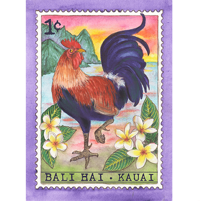 Bali Hai Chicken Stamp Note Card