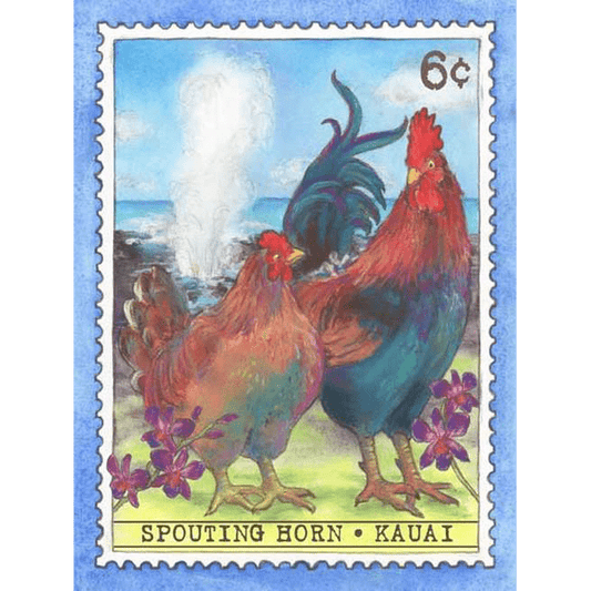 Spouting Horn Kauai Chickens Print