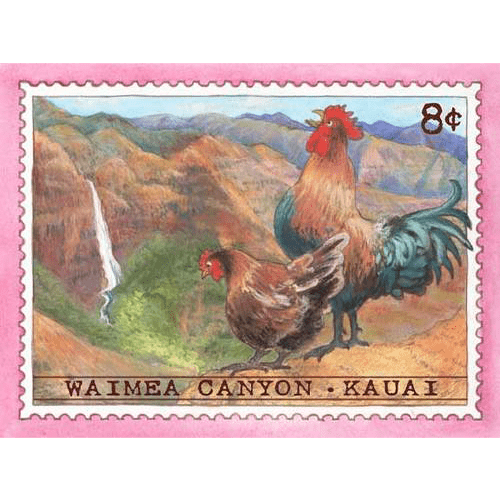 Waimea Canyon Chicken Stamp Note Card