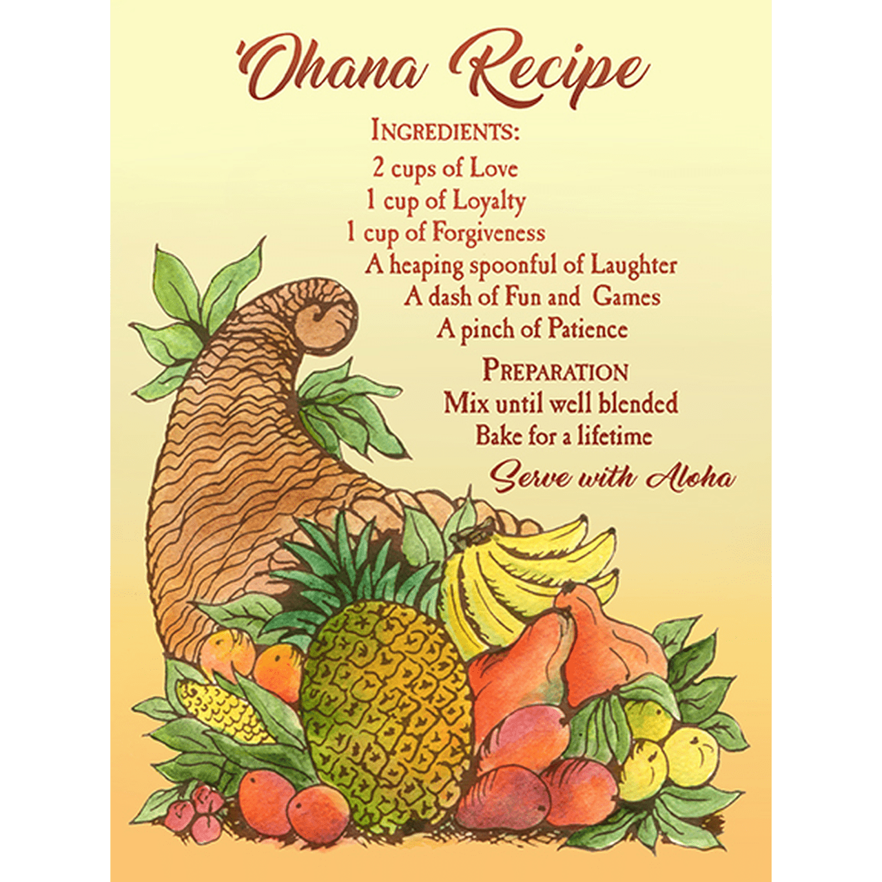 Ohana Recipe Print