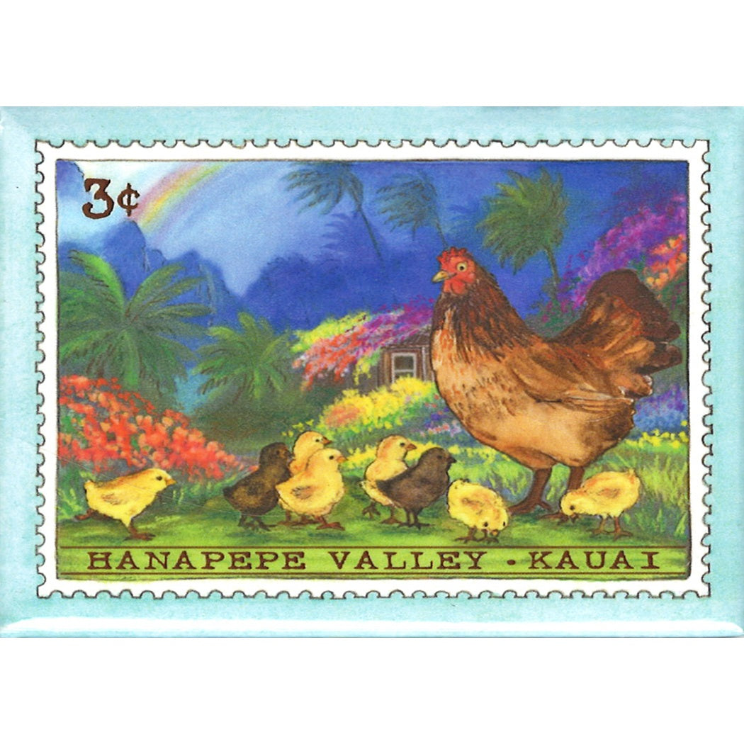 Hen & Chicks/Hanapepe Valley 3 Cent Stamp Magnet