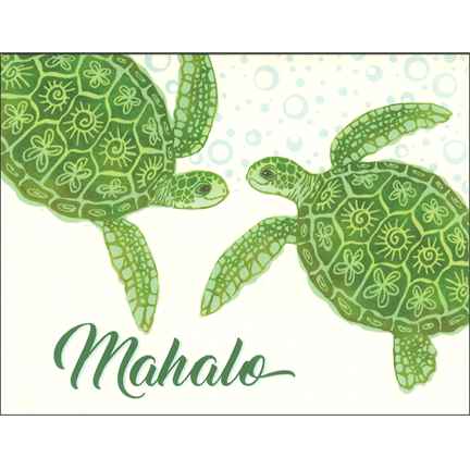 Set of 4 Mahalo Cards - Honu Pair
