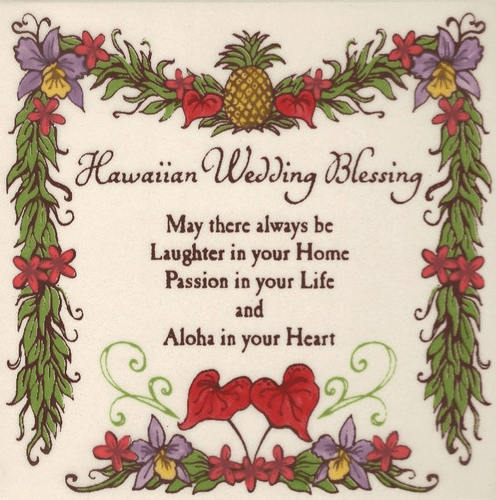 Hawaiian Wedding Blessing Tile