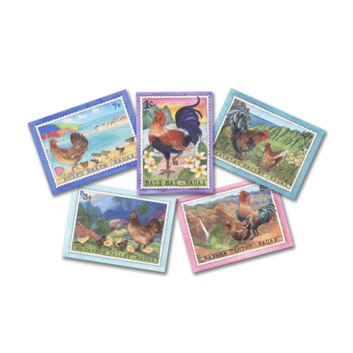 Set of 5 Cards - Kauai Chicken Note Cards