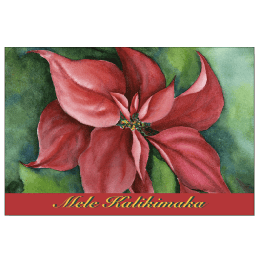 Mele Kalikimaka Poinsetta Greeting Card