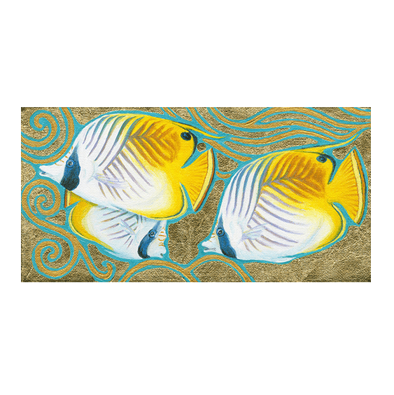 Butterflyfish in Gold Giclée