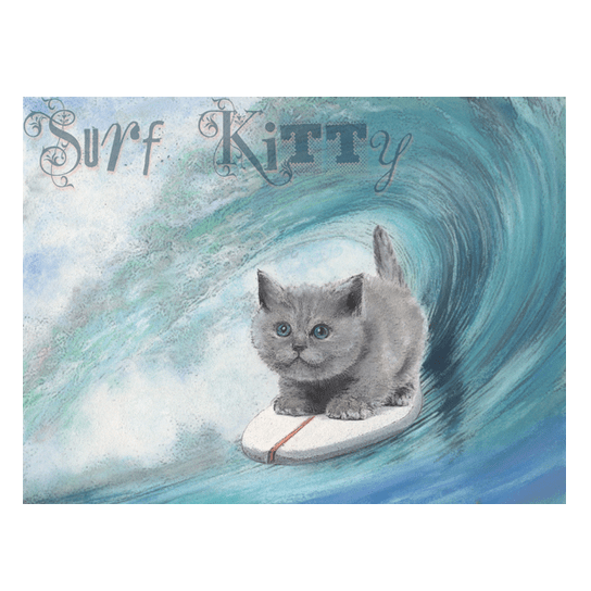 Surf Kitty Print