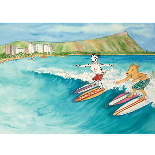 Surf Dogs Oahu Print