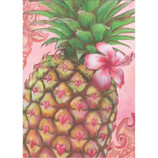 Pineapple in Pink Greeting Card