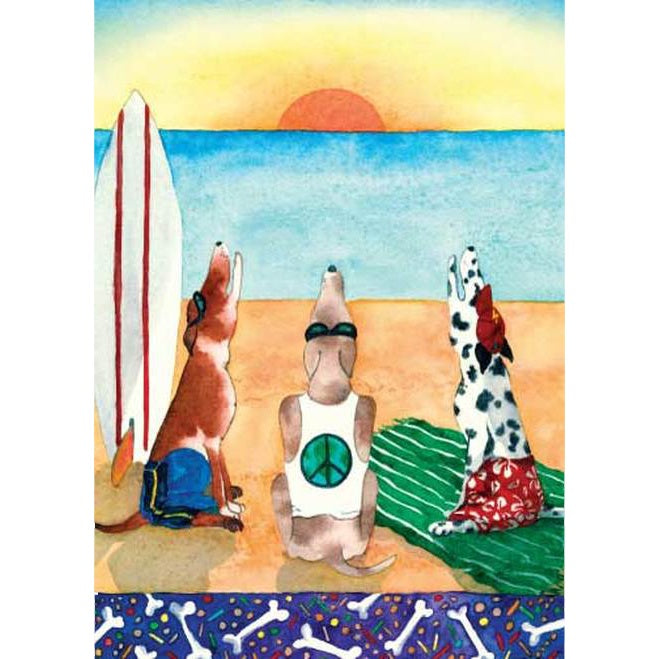 Surf Dogs Greeting Card
